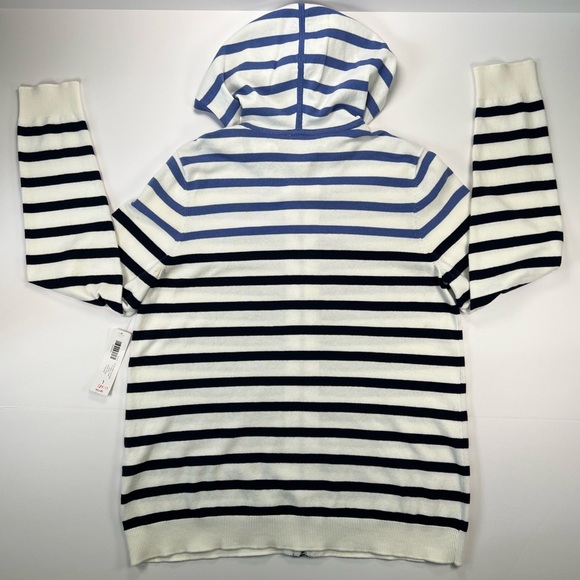 Weekends by Chico’s Zip Up Jacket w/ Hood and 3/4 Sleeves - smokey blue, size 8 - Picture 2 of 11